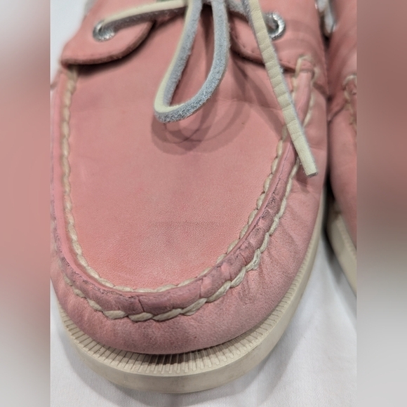 Sperry Top Sider Pink Leather Lace up Boat Deck Shoes Preppy Women’s Size 9 - Picture 3 of 9